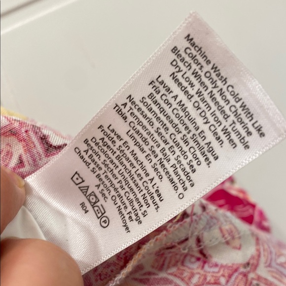 💥 Floral Peplum Wrap Top with Pink and Yellow Accents Women’s Large - Picture 8 of 14